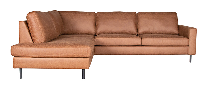 LABEL51 Hoekbank Genua Microfiber - Cognac