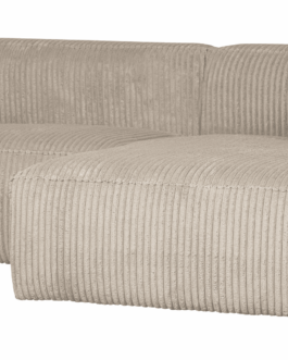 WOOOD Loungebank Bean Rechts, Grove Ribstof – Travertin